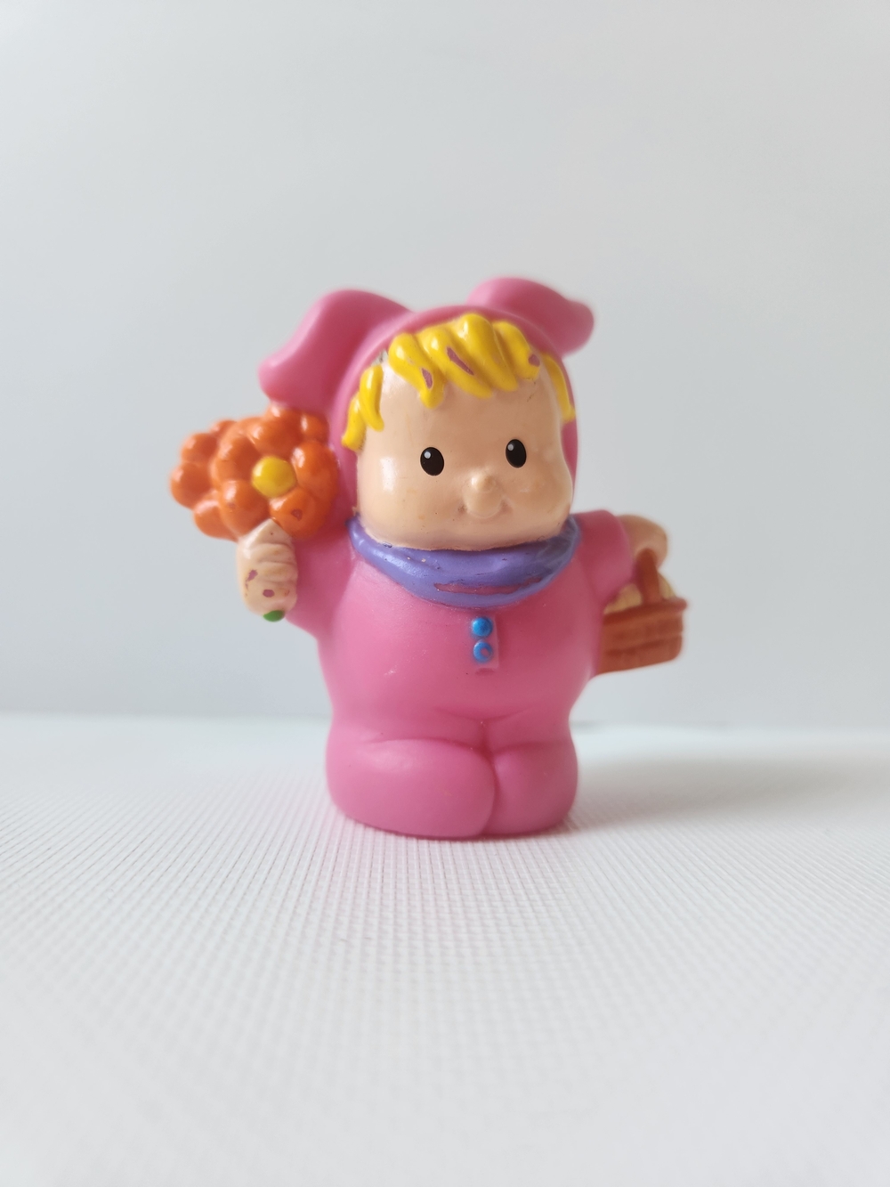Fisher Price Little People Figure Girl With Bunny Costume Pink